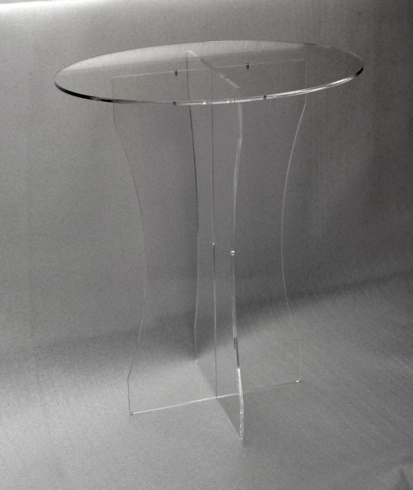 tavolino in plexiglass trasparente